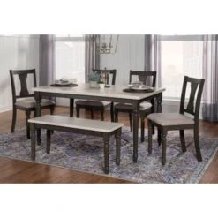 Harcrest 6PC Dining Set Gray -Gourmet Interiors 6712fca0 6204 4949 ac25 5629da825a38
