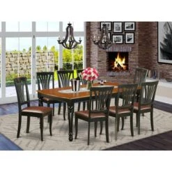 Kitchen Table Set - One Dover Dining Table And Kitchen Chairs - Black And Cherry Finish (Pieces & Seat Type Options) - DOAV9-BCH-W -Gourmet Interiors 67a14686 4584 4f3f 8688 16942ede9b28