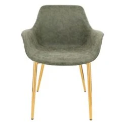 LeisureMod Markley Modern Leather Dining Armchair With Gold Metal Legs - Peacock Blue -Gourmet Interiors 682106a8 e1c8 4cef 9ae7 51eb69bc2aed