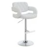 29" Adjustable Height Bar Stool Chrome And White -Gourmet Interiors 68740b1f 6163 4cb0 b6df 99ccae80855c