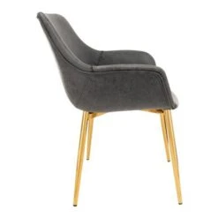 LeisureMod Markley Modern Leather Dining Armchair With Gold Metal Legs - Peacock Blue -Gourmet Interiors 688172e9 58fd 4396 9517 ee0cb4d4adeb