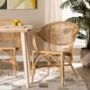 Baxton Studio Varick Bohemian Natural Brown Finished Rattan Dining Chair - Natural Brown -Gourmet Interiors 68966c8b bb47 48cd bb89 5aadd60e9b44