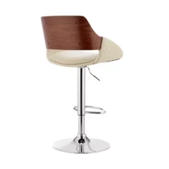 Colby Adjustable Cream Faux Leather And Chrome Finish Bar Stool -Gourmet Interiors 68a6b820 51d7 4a01 8d57 9c1238128a0a