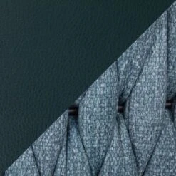 Porch & Den Randolf Braided Dining Chair - Set Of 2 - Sea Green Fabric & Green Faux Leather -Gourmet Interiors 68ea4660 8287 4272 8aad a36e55e373dd