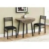 Dining Table Set/ 3pcs Set/ Small/ 35" Drop Leaf/ Kitchen/ Metal/ Laminate/ Brown/ Black/ Contemporary/ Modern -Gourmet Interiors 68f505ba ee7d 4bf9 90ba 67ea8490d4ff
