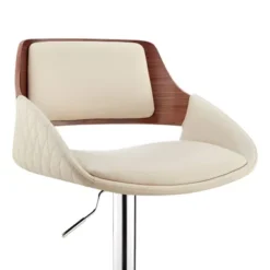 Colby Adjustable Cream Faux Leather And Chrome Finish Bar Stool -Gourmet Interiors 68fb2474 eca2 4ec2 87b2 435644bf73ce