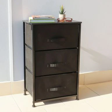 Home Basics Black 3-Drawer Storage Organizer - 17.7'' X 1.8'' X 28.7'' (45 X 30 X 73 Cm) - Black 4 Home Basics Black 3-Drawer Storage Organizer - 17.7'' X 1.8'' X 28.7'' (45 X 30 X 73 Cm) - Black - Image 2