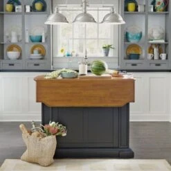 Copper Grove Warwick Black Distressed Oak Kitchen Island - Stationary - Black - Wood -Gourmet Interiors 6994ce67 e98d 4124 8de9 6e7542c82698