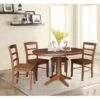 36" Round Extension Dining Table With 4 Madrid Chairs - Distressed Oak -Gourmet Interiors 699cc688 fb05 466e bccc 7e4d7b78c767