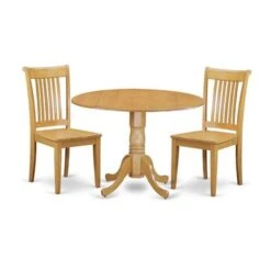 Dublin Kitchen Table Set - Dining Table And Kitchen Chairs - Oak Finish (Pieces & Seat Type Options) - DLPO5-OAK-W -Gourmet Interiors 6a1de280 68c1 45f0 ab30 c0d9daf96014
