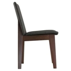 Cortesi Home Bjorn Dining Chair In Charcoal Fabric, Walnut Finish (Set Of 2) -Gourmet Interiors 6a3f0d9a 3937 4d86 8a5a 8c4b46a17591