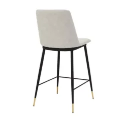 Messina 26" Cream Faux Leather And Metal Counter Height Bar Stool -Gourmet Interiors 6a59ed17 dcea 4720 997e 93d3e06a4990