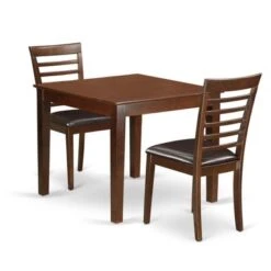 3 Piece Dinette Set With Dining Room Table And 2 Dining Chairs In Mahogany Finish (Seat's Type Options) - OXML3-MAH-C -Gourmet Interiors 6a8088fd 46a4 4f53 9d4f fc19cec4e8e9