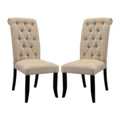 Set Of 2 Dining Chair In Beige And Antique Black - Counter Height - Counter Height - 23-28 In. -Gourmet Interiors 6af9b0f9 d65c 4e91 96dc 4f3f0f8712cb