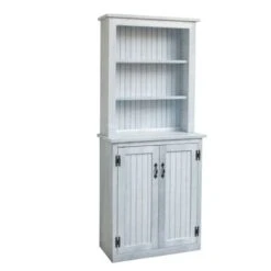 72-inch Tall Lodge Style China Cabinet With 3 Display Shelves And 2 Doors - Espresso Top & Base -Gourmet Interiors 6b432907 28f8 47f1 9fa2 cc064e6a9328