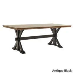 Eleanor 78-inch Oak Dining Table With X-base By INSPIRE Q Classic - Oak Top With Berry Red Base -Gourmet Interiors 6bace3d5 c324 4393 acde e996747fea94