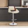 Colby Adjustable Cream Faux Leather And Chrome Finish Bar Stool -Gourmet Interiors 6bcb167c 35d2 4003 bb38 c105c4f8c284