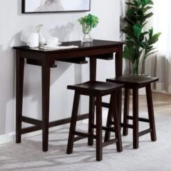 3 Piece Bar Table Set With Two Stools - Antique Teal, Gray -Gourmet Interiors 6cb421ee 992b 4114 9ea6 978e618ac46f