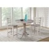 36" Round Extension Dining Table With 2 Stools - 3 Piece Set - Washed Gray Taupe -Gourmet Interiors 6cd953c6 2261 4470 b988 925bbd7af582