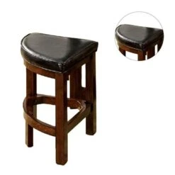 5 Piece Counter Height Table Set In Dark Walnut And Black - 5-Piece Sets - Dark Walnut/Black -Gourmet Interiors 6d2f6f7c 2837 4352 b974 1fcc47551e8c