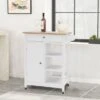 White Kitchen Cart With Towel Rack And Rubber Wood Table Top - Kitchen Cart -Gourmet Interiors 6d5bdfdf 6ccd 43c2 aa62 1014ac6d3ea8