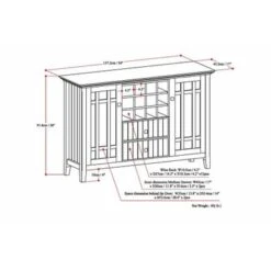 WYNDENHALL Freemont SOLID WOOD 54 Inch Wide Transitional Sideboard Buffet And Wine Rack - 54 W X 17 D X 36 H - Tobacco Brown -Gourmet Interiors 6d716675 5364 497e b2a4 719401294d4c