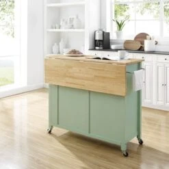 Savannah Wood Top Drop Leaf Kitchen Island/Cart - 30"d X 42"w X 37"h - Mint 41 Savannah Wood Top Drop Leaf Kitchen Island/Cart - 30"d X 42"w X 37"h - Mint -Gourmet Interiors 6dac1788 e3c7 488b 9f5d eaea848704bf