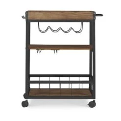 Carbon Loft Wheeler Industrial Kitchen & Wine Cart - Brown 23 Carbon Loft Wheeler Industrial Kitchen & Wine Cart - Brown -Gourmet Interiors 6ddab899 443c 4c4d ba95 e61c543b7544