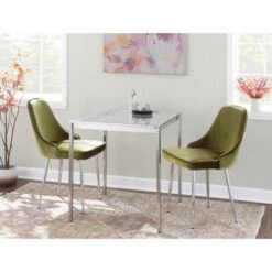 Silver Orchid Forrest Square Dining Table - Clear Glass/Stainless Steel -Gourmet Interiors 6deb8598 9bdb 4200 9ace 1f9d023674bd