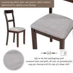 Merax 5-Piece Dining Set Industrial Wooden Dining Table And 4 Chairs - Espresso -Gourmet Interiors 6dfba9c9 0616 4256 9513 4355ddd327d1