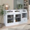 Nestfair Sideboard Multifunctional Buffet Cabinet With 4 Drawers And Adjustable Shelves - White -Gourmet Interiors 6e17af68 a2ee 4b99 b78a 266aa9729299