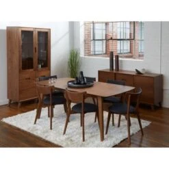Rye Studio Santos 75-92 X 37 Mid-Century Extension Dining Table - Walnut