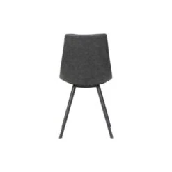 LeisureMod Markley Modern Leather Dining Chair With Metal Leg Set Of 2 - Charcoal Black -Gourmet Interiors 6e84ba15 c5fb 4c5c bd54 5eee71c854be