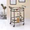 Oval Metal Serving Cart, Clear Glass & Black Nickel - Serving Cart -Gourmet Interiors 6f25f2e3 1d8b 43e5 9839 7504c45f23a8