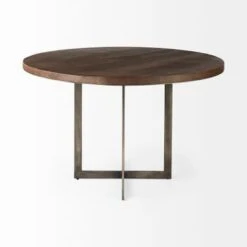 Faye I Grey Solid Wood W/Gold Metal Base Dining Table - Square - Medium Brown 30 Faye I Grey Solid Wood W/Gold Metal Base Dining Table - Square - Medium Brown -Gourmet Interiors 6ffe9e71 3737 4f1a 86b7 932dbb9afe98