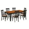 7-Piece Kitchen Table Set Includes Logan Dining Table And 6 Kitchen Chairs In Black & Cherry Finish (Seat's Type Options) - LGAN7-BCH-C -Gourmet Interiors 70382895 00af 46ff 987c 79f24ebb3d88