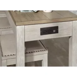 White/Light Brown Skempton Rectangular Dining Room Counter TBL Set(4/CN) -Gourmet Interiors 70570fb7 aa6e 42c2 8bd8 e42e42f22e06