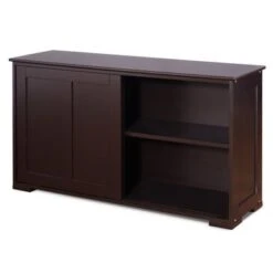 Copper Grove Okhangaron Wooden Storage Cabinet With Sliding Doors - Brown