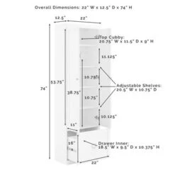 Harper Convertible Pantry Closet - 12.5" X 22" X 74" - Gray -Gourmet Interiors 7116938d 5dd1 4f05 8c88 c952776a4d4f