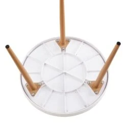 White Plastic Tabletop Kid Dining Table With 3 Wood Legs - White -Gourmet Interiors 713cbb0c 0b83 46e7 8b9b 5b7cc1fcfd87