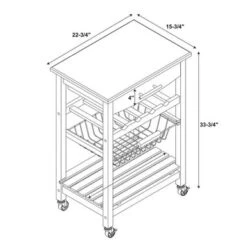 The Gray Barn Natural And Granite Top Island Cart - Granite/Marble/Glass -Gourmet Interiors 71423e07 5d95 41c9 b255 eaf88be76ea9