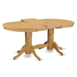 East West Furniture Rectangular Round Corner Dining Table With 17 Inch Self Storage Leaf ( Color Options Available) - VAT-OAK-TP -Gourmet Interiors 717739cb b0fb 4abf 9853 8d20246ea4b4