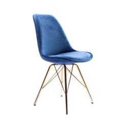 Porthos Home Alia Dining Chairs Set Of 2, Velvet And Gold Chrome Legs - Blue -Gourmet Interiors 71fcf1a2 62ab 4eda affc 334d683b7d1b