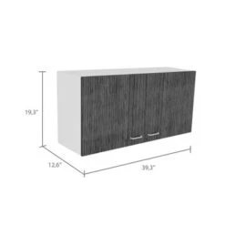 Boahaus Avignon Wall Cabinet (White-Smokey Oak) - White -Gourmet Interiors 72065920 602f 4faa 9012 44fcae85b855