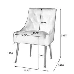 Clihome Tufted Velvet Upholstered Side Chair (Set Of 2) - Grey -Gourmet Interiors 723fc28c dfb9 4a3b 8553 d867cd583127