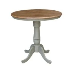 36" Round Top Pedestal Table - Hickory/Stone - Hickory/Stone - 41.1"H -Gourmet Interiors 7273c447 34b6 4c20 9c98 d4fc186d05eb