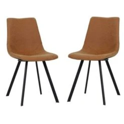 LeisureMod Markley Modern Leather Dining Chair With Metal Leg Set Of 2 - Charcoal Black -Gourmet Interiors 72dabce9 c248 4751 97e0 90dc920f9bf8