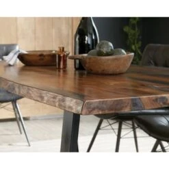 Rectangular Dining Table With Metal Base In Grey Sheessam And Black - Grey Sheessam And Black - Grey Sheessam And Black -Gourmet Interiors 732a7955 8a67 485f b235 5758b9f1fa09