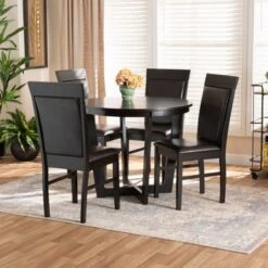 Baxton Studio Irma Modern And Contemporary 5-Piece Dining Set - Brown -Gourmet Interiors 734c4e5b eaa4 4ab2 a4ed 5f6d4a99b255