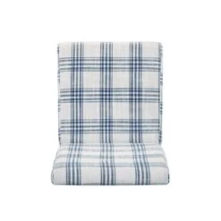 Pollards Upholstered Dining Chairs (Set Of 2) By Christopher Knight Home - Dark Blue + Light Beige + Plaid -Gourmet Interiors 73605d11 bb01 46ec 89f2 9f9cad0c0699